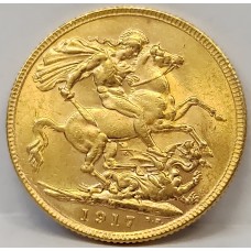 AUSTRALIA 1917 . ONE 1 SOVEREIGN . MELBOURNE . GOLD